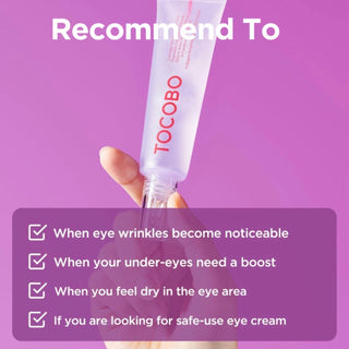 Tocobo Collagen Brightening Eye Gel Cream in 30mL jar, natural eye cream for brightening and reducing puffiness