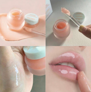 Tocobo Vita Glazed Lip Mask 20mL in a clear jar, showcasing the glossy, hydrating lip balm with a smooth, shiny surface.