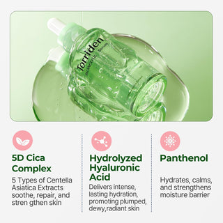 Torriden Balanceful Cica Serum bottle, 50mL, with sleek design and label visible, for soothing and nourishing skin care.