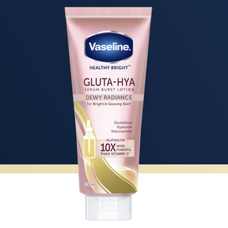 Vaseline Gluta-Hya Dewy Radiance Lotion 200mL bottle with smooth, hydrating moisturizer for glowing skin