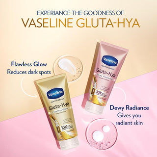 Vaseline Gluta-Hya Flawless Glow Lotion 200mL bottle, moisturizing lotion with brightening ingredients for smooth skin
