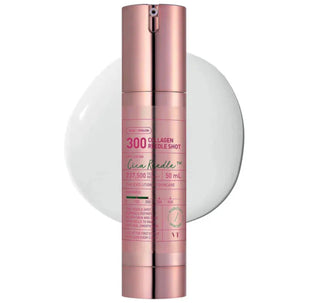VT Cosmetics Collagen Pink Reedle Shot 300 ampoule bottle with pink and white label, showcasing collagen skincare.