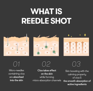 VT Cosmetics Reedle Shot 1000 15mL ampule showing clear glass bottle with dropper cap and product label.
