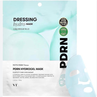 VT Cosmetics PDRN Hydrogel Face Sheet Mask, close-up of the hydrating skincare mask with soothing ingredients