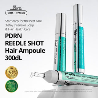 VT Cosmetics PDRN Reedle Shot Hair Ampoule in 15mL bottle, nourishing hair treatment with 100dL formula.