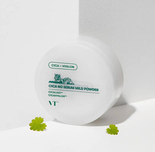 VT Cosmetics Cica No-Sebum Mild Powder in 5g, a lightweight facial powder with calming ingredients for oily skin.