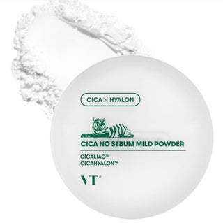 VT Cosmetics Cica No-Sebum Mild Powder 5g, a lightweight facial powder with soothing cica for controlling oil and shine.