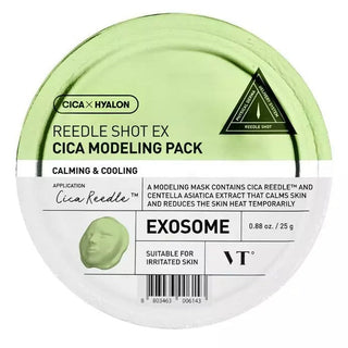 VT Cosmetics Reedle Shot Ex Cica Modeling Pack 25g, a skin care mask in a tube with Cica ingredients and soothing formula.